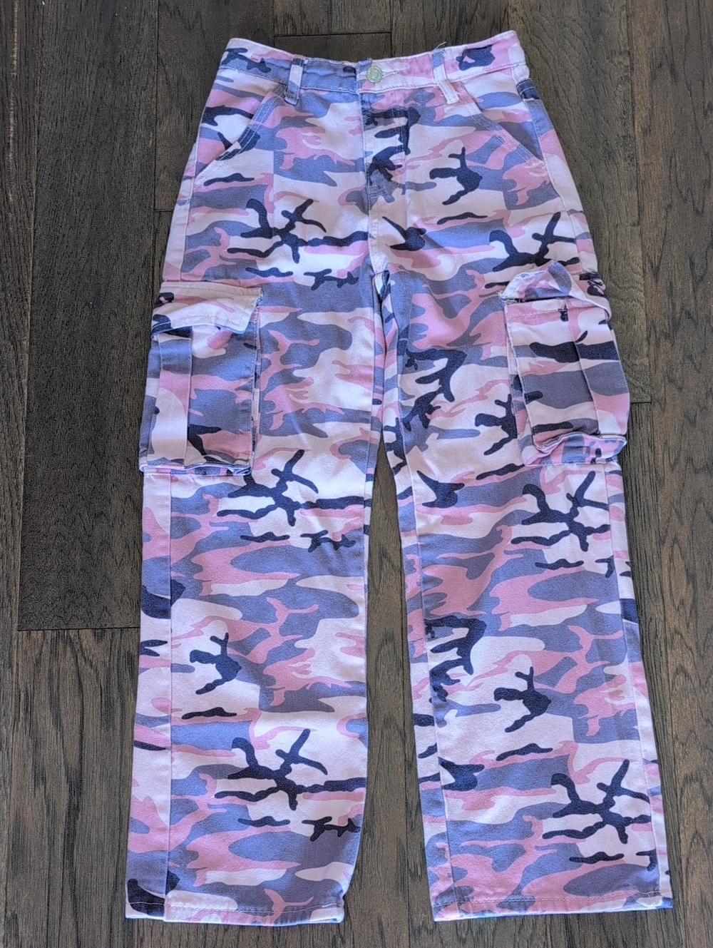 SHEIN Pink & Lavender Purple Camo Cargo Pants for Kids Size Teen 12-13